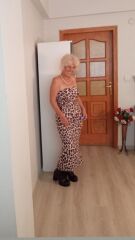 Leopar straplez elbise