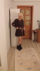 Dantel kahverengi elbise